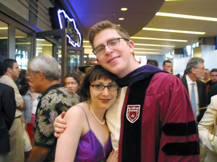 Brian, Deb, and Deb's purple dress that her family says looks like a nightgown and not appropriate to wear in public. Ha!