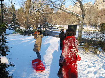 Ann, Susan, and the Red Sled
