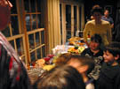 Lighting the menorah