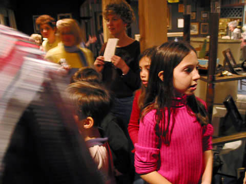 'Festivities wind down, kids disband for presents.